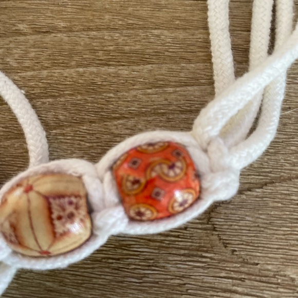 Macrame Indoor Hanging Planter Basket Wood Beads please see photo for bead color - Picture 2 of 4